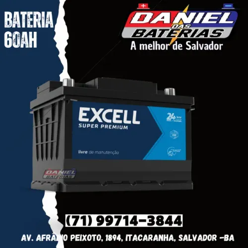 Bateria 60 amperes Excell - em Salvador, Bahia.