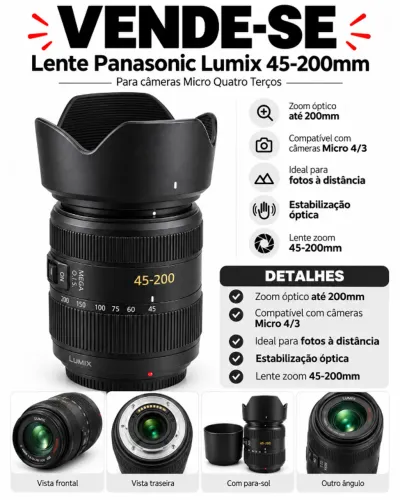 Lente Panasonic Lumix 45-200 Micro 4/3