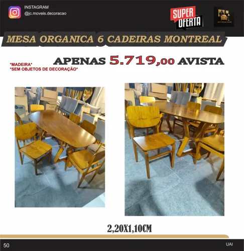 MESA ORGÂNICA 6 CADEIRAS
