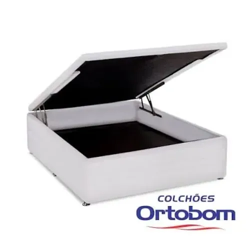 Base Baú Sommier Casal ORTOBOM CORINO Branco / pronta entrega