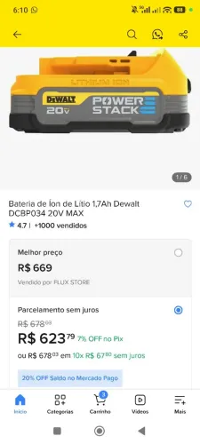 Bateria dewalt powerstack