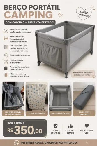 Berço camping portátil