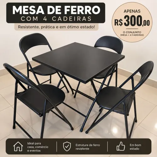 Mesa de ferro 4 lugares 
