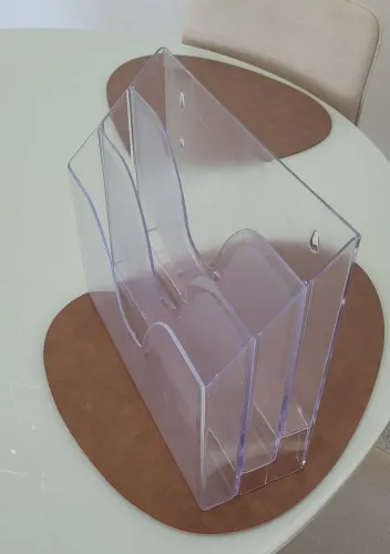 Organizador Mesa Triplo Acrílico Cristal
