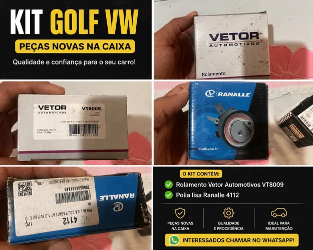 Kit Golf VW - Rolamento + Polia Lisa Novo na Caixa