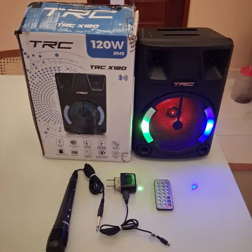 Caixa mp3.FM Bluetooth. Controle, microfone e nota!