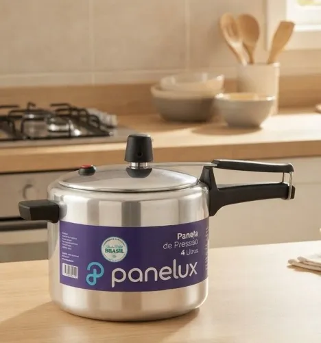 Panela de pressão 4,5L alumínio polido