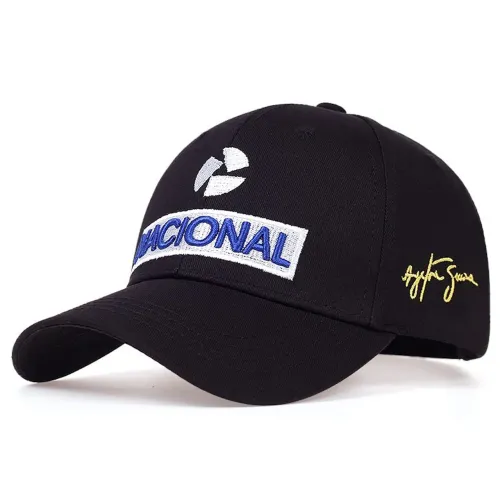 Boné F1 - Ayrton Senna (Preto, Assinatura Lateral)