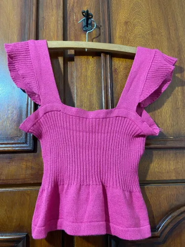 Blusinha rosa canelada