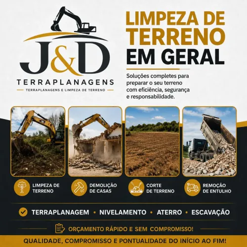 Fazemos limpeza de terreno em geral,  demolição, corte de terreno etc