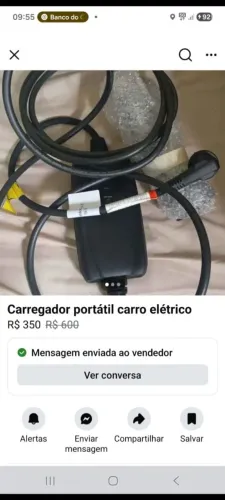 Carregador portátil carro elétrico
