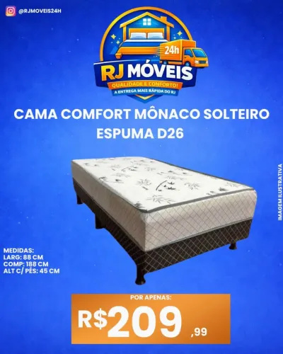 Cama Box Solteiro Monaco D26 - R$ 210,00