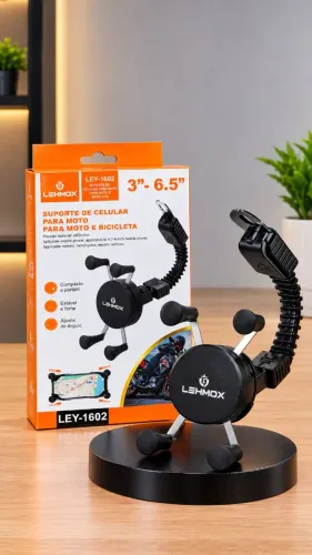 SUPORTE DE CELULAR PARA MOTO E BICICLETA - LEHMOX LEY-1602