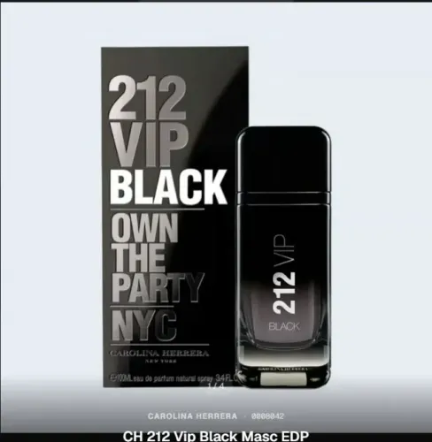 Kit Carolina Herrera 212 VIP Black Masculino EDP 100ml + Body Spray 250ml Original