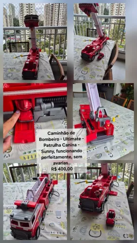 Caminhão De Bombeiros Paw Patrol Ultimate Rescue Com 2 Pés E Marshall Vermelho