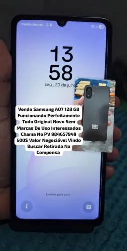 Vendo Samsung A07 Novo Sem Marcas De Uso Funcionando Perfeitamente Todo Original