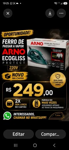 Ferro a vapor Arno