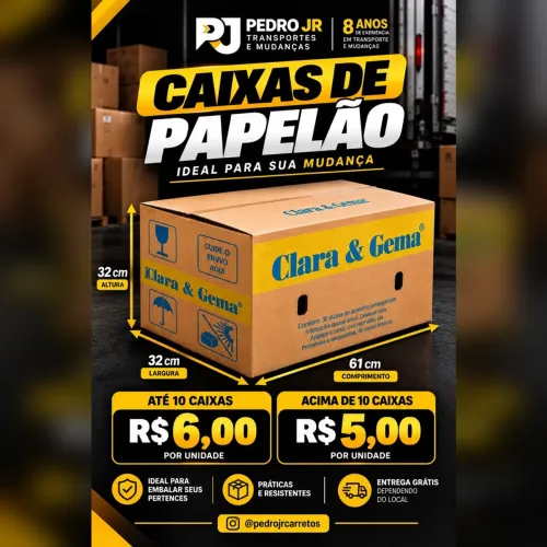 Caixas de Papelão Reforçadas para Mudança | Entrego Rápido/ 5 reais