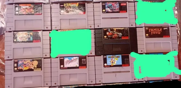 Lote com 9 cartuchos originais do Super Nintendo funcionando