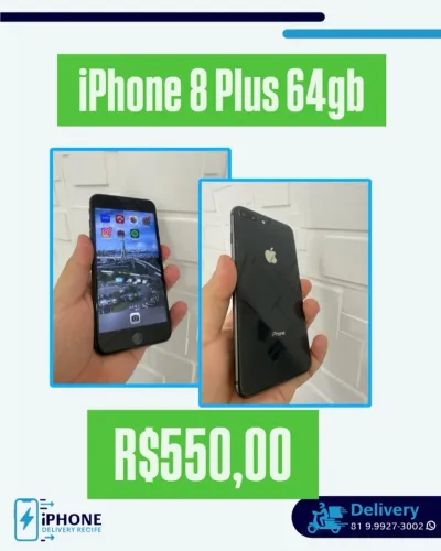 iPhone 8 Plus 64gb Preto (Loja Física Recife)
