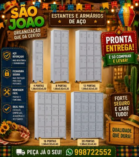 Roupeiro de aço com entrega imediata 4 8 12 16 20 portas