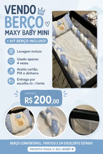 Berço maxy baby miniberço
