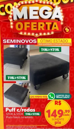 Puff quadrado Tok Stok
