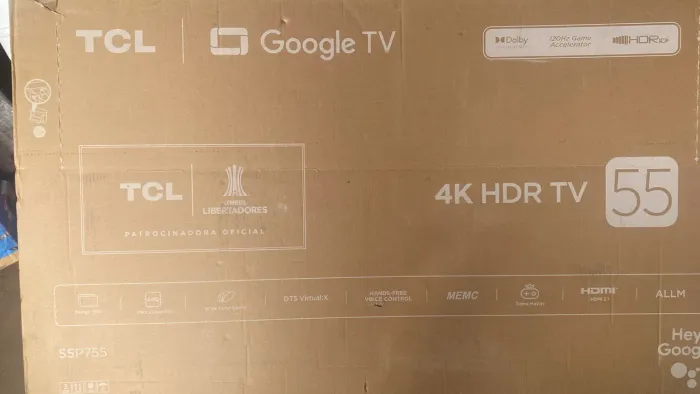 Tv 55 polegadas TCL 4k Bhuetooth no plástico