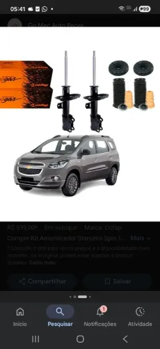 Vendo kit amortecedor dianteiro onix prisma novo colbat spim sonic 250 completo semi novo