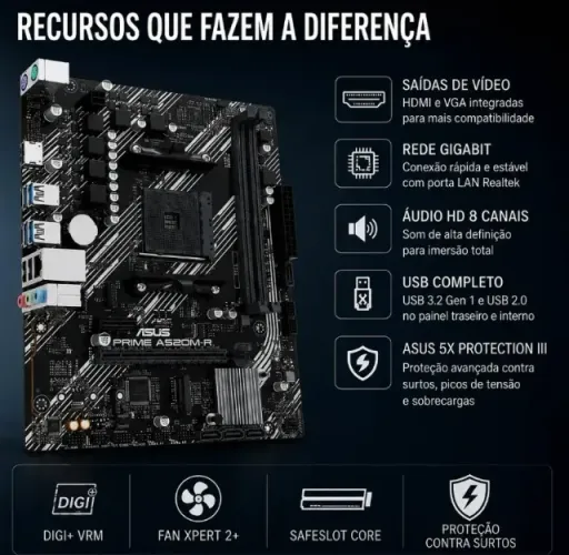 Placa Mãe Asus lacrada Prime A520M-R AMD AM4