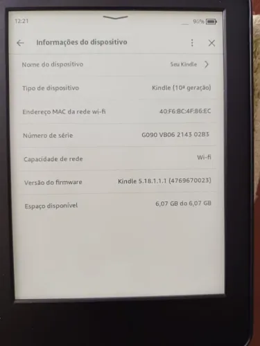 Kindle 10ª geração modelo J9G29R