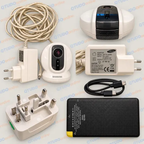 Kit Samsung SmartCam + Power Bank KAIDI + Adaptador Universal + Cabos