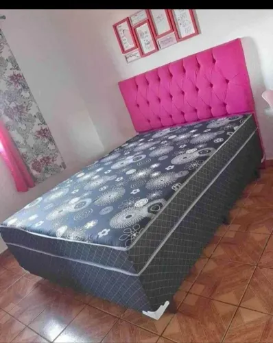 CAMA CASAL BOX CONJUGADA + CABECEIRA NOVA DE FABRICA FRETE GRÁTIS