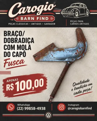 Braço/Dobradiça Com Mola Capo Fusca