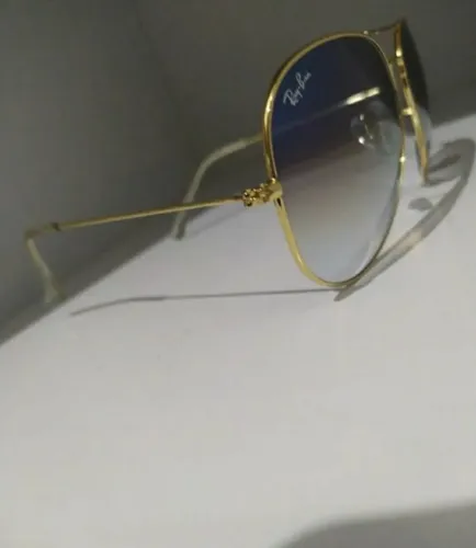 Óculos de Sol Ray Ban Aviator Dourado/Azul Degradê