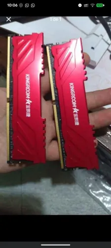 Memória RAM Kingbank Red Dissipador 2133 MHz kit 2 módulos de 8 gb totalizando 16 gb