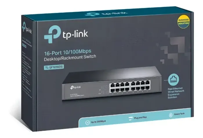 Switch TP-Link TL-SF1016DS 16 Portas Fast 10/100mbps Desktop Rackmount