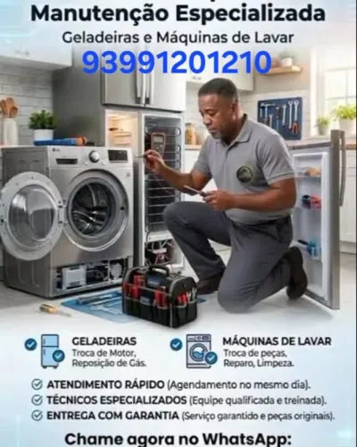 Especialista em máquinas de lavar e geladeiras