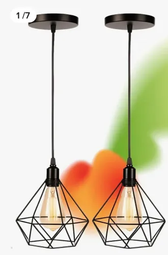 2 luminárias pendentes aramadas 