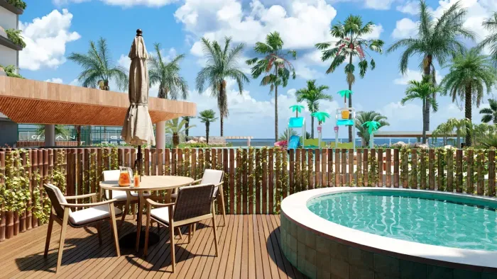 BEIRA MAR DE PEROBA, 02 QUARTOS, PISCINA PRIVATIVA, TÉRREO EXCLUSIVO, EXCELENTE TIPOLOGIA.