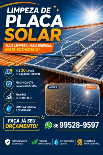 Limpeza placa solar