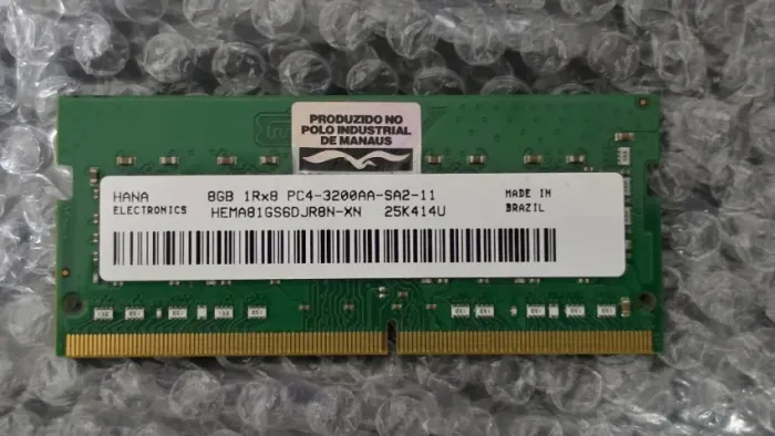 8GB Memória RAM Notebook DDR4 3200 Mhz