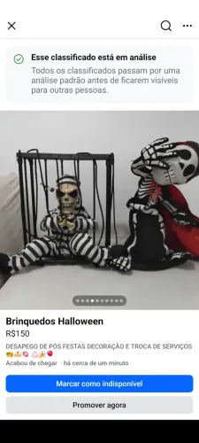 Boneco Halloween com movimento