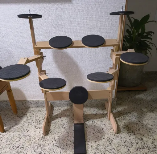 Bateria de estudo de madeira