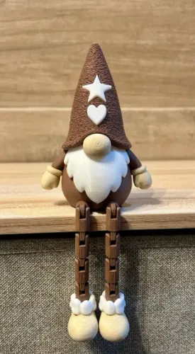 Gnomo Articulado Sentado - Decoração Criativa Impressa em 3D