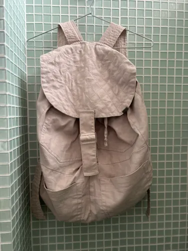 Mochila tecido bege 