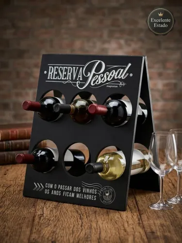Porta Vinhos Imaginarium Lousa "Reserva Pessoal" - 6 Garrafas