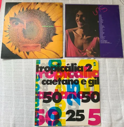 3 LPs Vinil Originais Caetano Veloso - Circuladô (1991) / Uns (1983) / Tropicália 2 (1993)
