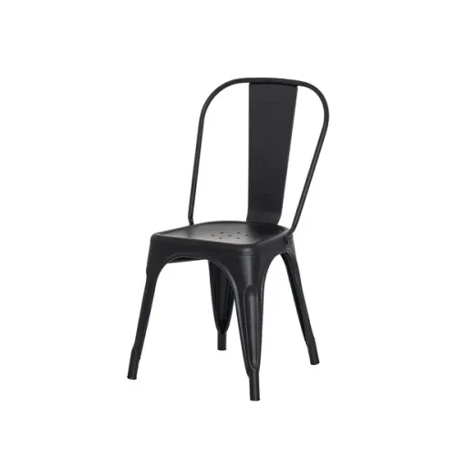 Cadeiras Tolix Iron Industrial Cadeira Com Encosto de ferro preto