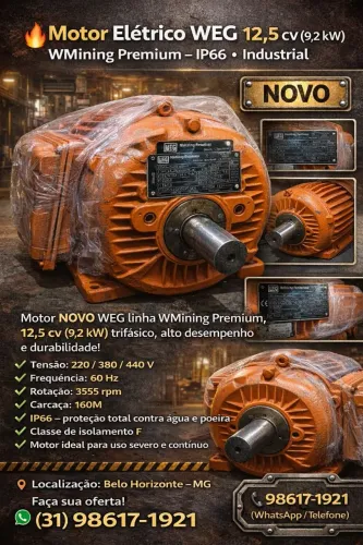 MOTOR ELÉTRICO WEG WMINING PREMIUM - 12,5 CV (9,2 kW) - INDUSTRIAL